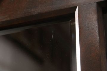 中古　北海道民芸家具　和洋どちらのお部屋にも馴染むブックケース(本箱、書棚、収納棚、キャビネット、飾り棚)(R-059008)