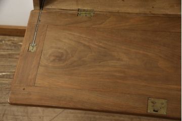 中古　民芸家具　アジア　シャームウッド　総彫り仕上げ　細やかな彫刻が目を引くライティングビューロー(ワークデスク、在宅ワーク用、簿記机、チェスト)(R-059011)