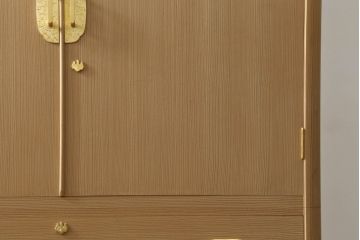 中古　広島・府中家具　松創(MATSUSO)　木匠・多々納邦男　銅丸　しっとりとした気品を漂わせる総桐着物箪笥　定価約200万円　(R-059012)