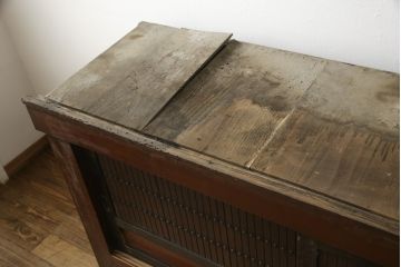 和製アンティーク　近江地方　迫力の八尺!!存在感抜群の水屋箪笥サイドボード(収納棚、戸棚、食器棚、キャビネット)(R-059036)
