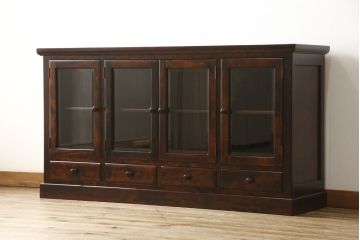 中古　北の匠　山室家具製作所　和モダンなお部屋づくりにオススメのサイドボード(キャビネット、収納棚、戸棚、食器棚)(R-059042)