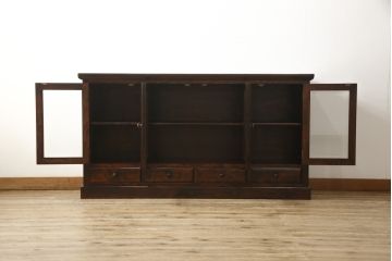 中古　北の匠　山室家具製作所　和モダンなお部屋づくりにオススメのサイドボード(キャビネット、収納棚、戸棚、食器棚)(R-059042)
