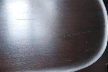 中古　美品　北海道民芸家具　クラシカルな雰囲気を醸し出すダイニングチェア2脚セット(椅子、板座チェア)(R-059046)