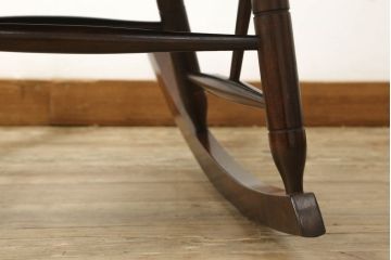 中古　美品　松本民芸家具　51B型　くつろぎの時間にオススメのロッキングチェア(定価約16万円)(アームチェア、揺り椅子、板座チェア)(R-059047)