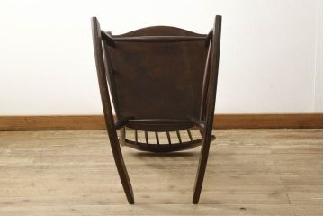 中古　美品　松本民芸家具　51B型　くつろぎの時間にオススメのロッキングチェア(定価約16万円)(アームチェア、揺り椅子、板座チェア)(R-059047)