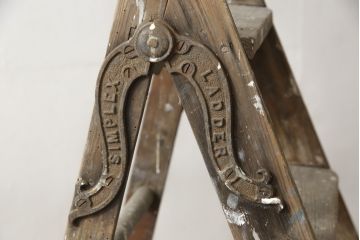 イギリスアンティーク　SIMPLEX LADDER社製　シンプレックス　使い込まれた風合いが味のある魅力を放つ脚立(ラダー、ステップ、店舗什器)(R-059048)