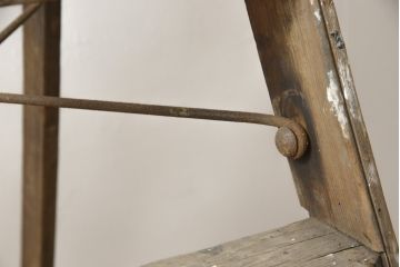 イギリスアンティーク　SIMPLEX LADDER社製　シンプレックス　使い込まれた風合いが味のある魅力を放つ脚立(ラダー、ステップ、店舗什器)(R-059048)