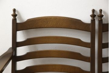 中古　美品　特注品　希少な本革　飛騨産業　キツツキ　穂高シリーズ　クラシカルな佇まいが魅力的なレザー3人掛けソファ(三人掛け、3P、アームソファ)(R-059056)