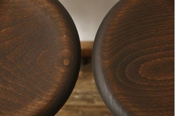 ラフジュ工房オリジナル　丸い座面と細い脚の組み合わせがおしゃれなスツール2脚セット(イス、椅子)(R-059058)
