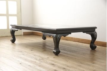 中古　アジア　民芸家具　華やかな螺鈿細工が美しい座卓(定価約60万円)(センターテーブル、ローテーブル)(R-059060)