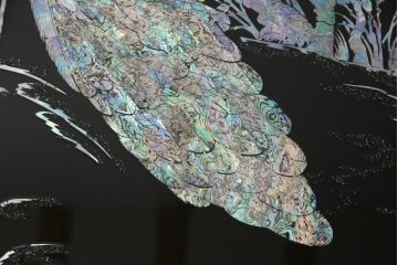 中古　アジア　民芸家具　華やかな螺鈿細工が美しい座卓(定価約60万円)(センターテーブル、ローテーブル)(R-059060)