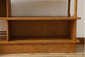 中古　屋久杉(突き板)　美しい杢目と素材の風合いを楽しめる飾り棚(茶箪笥、茶棚、違い棚、飾り棚)(R-059077)