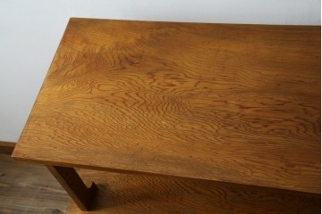 中古　屋久杉(突き板)　美しい杢目と素材の風合いを楽しめる飾り棚(茶箪笥、茶棚、違い棚、飾り棚)(R-059077)