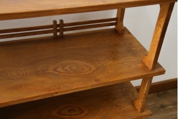 中古　屋久杉(突き板)　美しい杢目と素材の風合いを楽しめる飾り棚(茶箪笥、茶棚、違い棚、飾り棚)(R-059077)