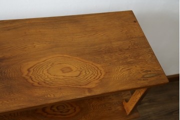 中古　屋久杉(突き板)　美しい杢目と素材の風合いを楽しめる飾り棚(茶箪笥、茶棚、違い棚、飾り棚)(R-059077)