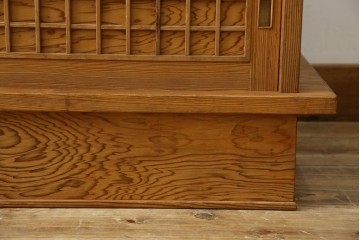 中古　屋久杉(突き板)　美しい杢目と素材の風合いを楽しめる飾り棚(茶箪笥、茶棚、違い棚、飾り棚)(R-059077)