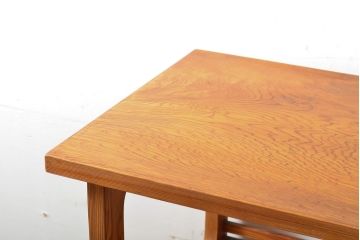 中古　屋久杉(突き板)　美しい杢目と素材の風合いを楽しめる飾り棚(茶箪笥、茶棚、違い棚、飾り棚)(R-059077)