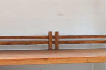 中古　屋久杉(突き板)　美しい杢目と素材の風合いを楽しめる飾り棚(茶箪笥、茶棚、違い棚、飾り棚)(R-059077)