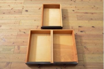 中古　美品　松本民芸家具　脚付きリメイク　和モダンな空間づくりにおすすめのローチェスト(サイドボード、引き出し、ローボード)(R-059080)