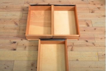 中古　美品　松本民芸家具　脚付きリメイク　和モダンな空間づくりにおすすめのローチェスト(サイドボード、引き出し、ローボード)(R-059080)