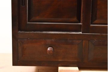 中古　美品　松本民芸家具　脚付きリメイク　和モダンな空間づくりにおすすめのローチェスト(サイドボード、引き出し、ローボード)(R-059080)