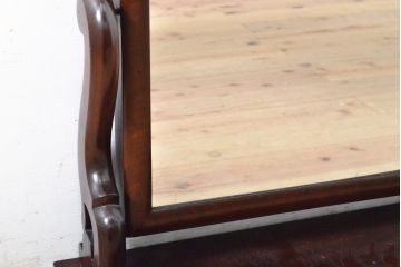 ビンテージ家具　和製ヴィンテージ　民芸家具　曲線のデザインが優しい雰囲気を醸し出す卓上ミラー(鏡)(R-059081)