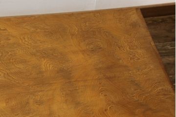 中古　民芸家具　屋久杉　突き板　シンプルなデザインの座卓(ローテーブル、センターテーブル)(R-059085)