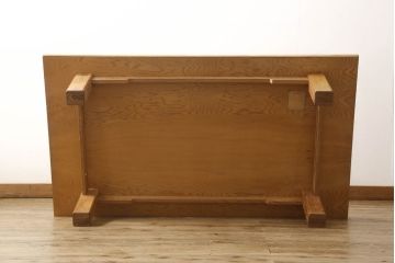中古　民芸家具　屋久杉　突き板　シンプルなデザインの座卓(ローテーブル、センターテーブル)(R-059085)