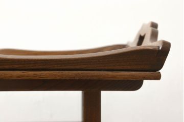 激レア!　中古　美品　総欅(ケヤキ)材　職人手造り家具　凝った造りのサイドワゴンテーブル(トロリー、キッチンワゴン)(R-059086)