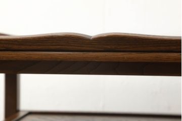 激レア!　中古　美品　総欅(ケヤキ)材　職人手造り家具　凝った造りのサイドワゴンテーブル(トロリー、キッチンワゴン)(R-059086)