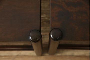 和製ビンテージ　希少な絶版品　北海道民芸家具　シンプルな佇まいがお部屋に取り入れやすい板座のスツール2脚セット(花台、サイドテーブル、飾り台、ヴィンテージ)(R-059087)