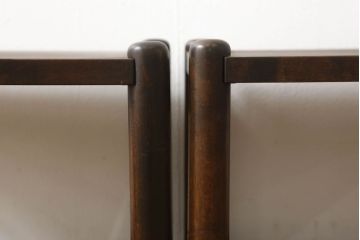 和製ビンテージ　希少な絶版品　北海道民芸家具　シンプルな佇まいがお部屋に取り入れやすい板座のスツール2脚セット(花台、サイドテーブル、飾り台、ヴィンテージ)(R-059088)
