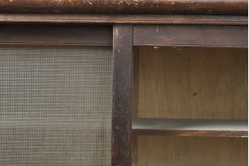 和製アンティーク　大正ロマン　ノスタルジックな雰囲気香る重ね戸棚(収納棚、キャビネット、サイドボード、店舗什器、食器棚)(R-059107)