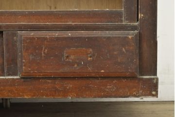 和製アンティーク　大正ロマン　ノスタルジックな雰囲気香る戸棚(収納棚、キャビネット、サイドボード、店舗什器、リビングボード)(R-059109)