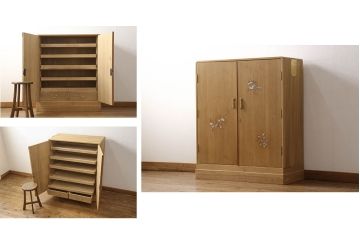 中古　民芸家具　螺鈿(ラデン)細工入り　小振りなサイズ感と控えめな装飾が上品な印象の総桐箪笥(並厚)(桐たんす、和タンス、衣装箪笥、着物箪笥)(R-059114)