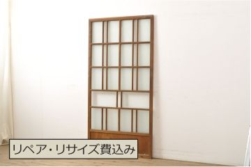 アンティーク建具　レトロな味わいが魅力のガラス戸1枚(引き戸、建具)(R-059116)