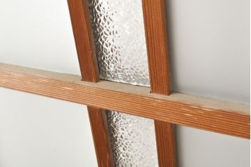アンティーク建具　レトロな味わいが魅力のガラス戸1枚(引き戸、建具)(R-059116)