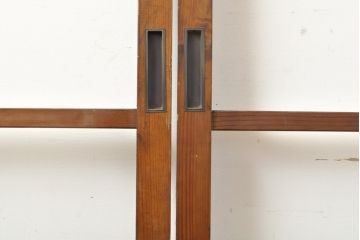 アンティーク建具　ノスタルジックな佇まいが魅力のガラス戸3枚セット(引き戸、建具)(R-059119)