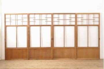 アンティーク建具　洗練された和を演出する引き戸4枚セット(建具)(R-059121)