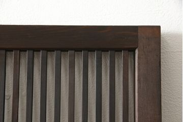 アンティーク建具　当店オリジナルガラス　色ガラスがアクセントの大正ロマンに合う格子戸1枚(ガラス帯戸、引き戸、建具)(R-059133)