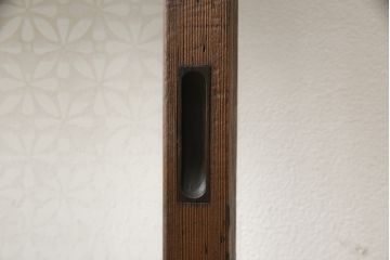 アンティーク建具　当店オリジナルガラス　色ガラスがアクセントの大正ロマンに合う格子戸1枚(ガラス帯戸、引き戸、建具)(R-059133)