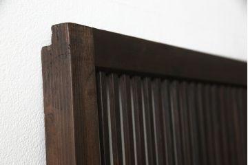 アンティーク建具　当店オリジナルガラス　色ガラスがアクセントの大正ロマンに合う格子戸1枚(ガラス帯戸、引き戸、建具)(R-059133)