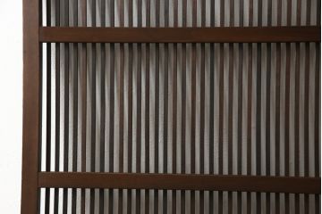アンティーク建具　当店オリジナルガラス　色ガラスがアクセントの大正ロマンに合う格子戸1枚(ガラス帯戸、引き戸、建具)(R-059133)