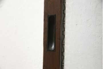 アンティーク建具　当店オリジナルガラス　色ガラスがアクセントの大正ロマンに合う格子戸1枚(ガラス帯戸、引き戸、建具)(R-059133)