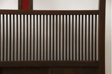 アンティーク建具　当店オリジナルガラス　色ガラスがアクセントの大正ロマンに合う格子戸1枚(ガラス帯戸、引き戸、建具)(R-059133)