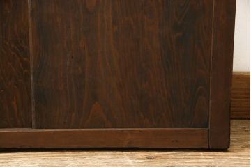 アンティーク建具　当店オリジナルガラス　色ガラスがアクセントの大正ロマンに合う格子戸1枚(ガラス帯戸、引き戸、建具)(R-059133)