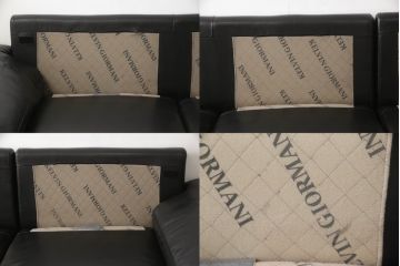 中古　美品　イタリア　ケルビン・ジョルマーニ(KELVIN GIORMANI)　本革　シンプルで洗練されたデザインが格好良いカウチソファ(定価約45万円)(レザーソファ、3人掛けソファ、三人掛け)(R-059144)
