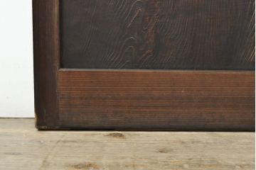 アンティーク建具　浮造り　杉材　一枚板　浮き上がるくっきりとした木目が美しい障子帯戸2枚セット(板戸、引き戸、建具)(R-059158)
