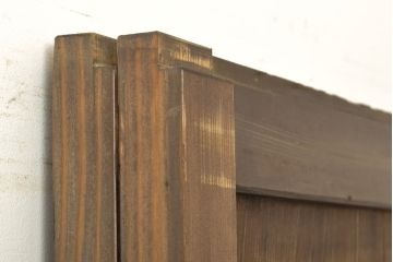 アンティーク建具　浮造り　杉材　一枚板　浮き上がるくっきりとした木目が美しい障子帯戸2枚セット(板戸、引き戸、建具)(R-059158)