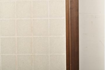 アンティーク建具　浮造り　杉材　一枚板　浮き上がるくっきりとした木目が美しい障子帯戸2枚セット(板戸、引き戸、建具)(R-059158)